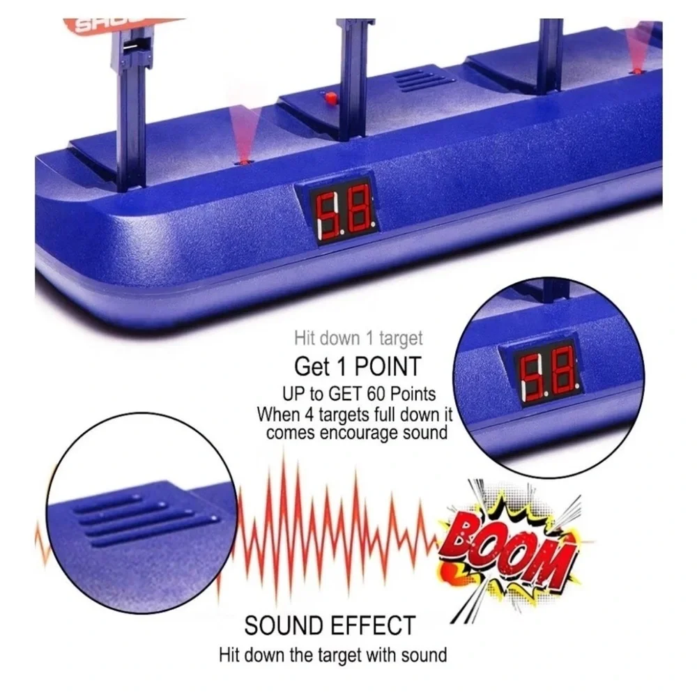 NEW Shooting Game Zone Electronic Auto Scoring Reset Target Set Model 3599